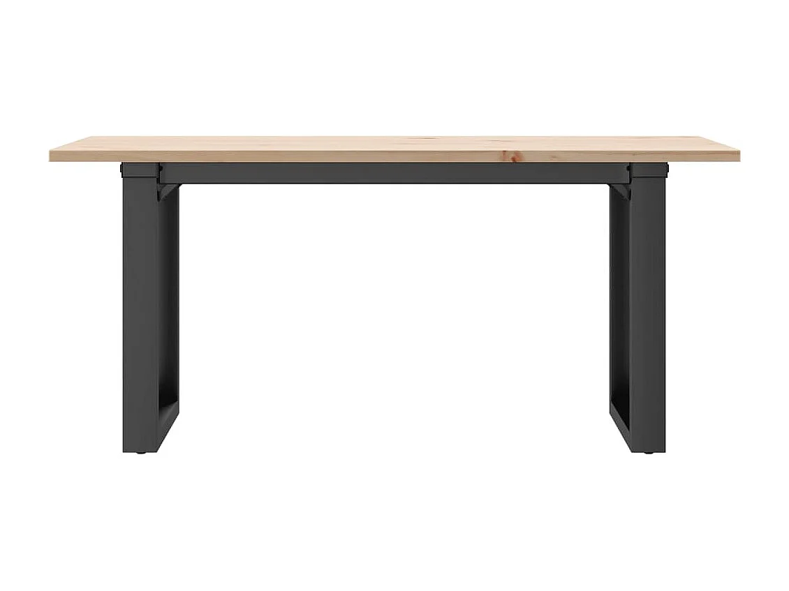 Tavolino da Salotto Telaio a O 90x40x45cm Legno Pino e Acciaio