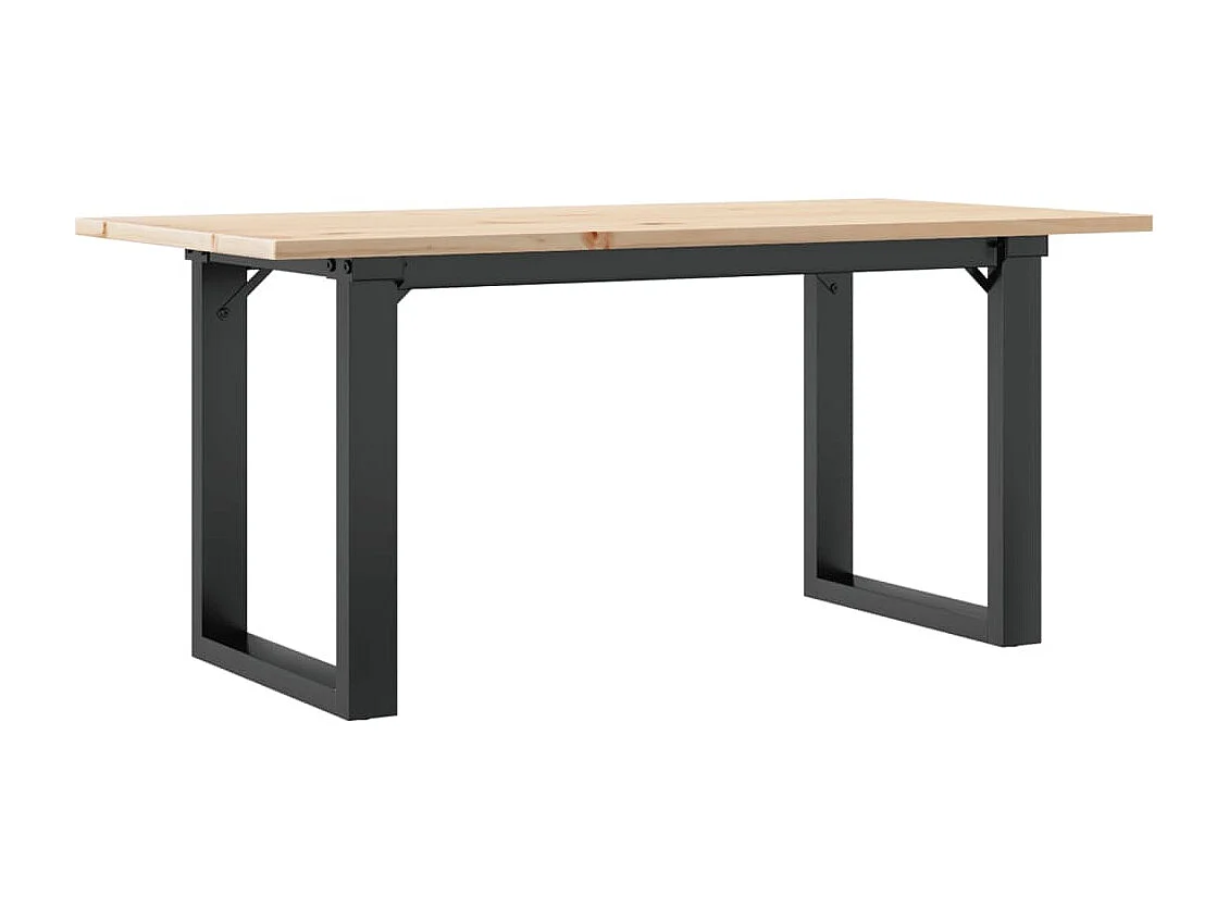 Tavolino da Salotto Telaio a O 90x40x45cm Legno Pino e Acciaio