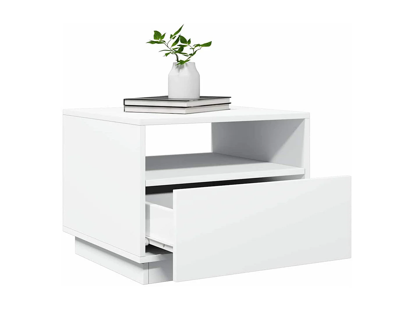 Table basse avec lumières LED blanc 50x49x40 cm