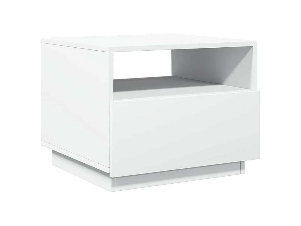 Table basse avec lumières LED blanc 50x49x40 cm