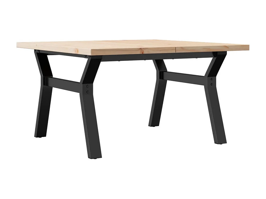 Salontafel Y-frame 80x80x45,5 cm grenenhout en staal