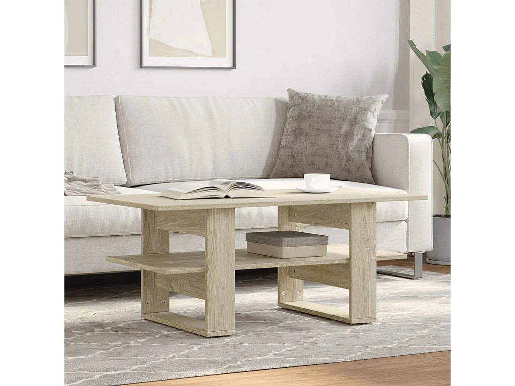 Salontafel 102x55x42 cm bewerkt hout sonoma eikenkleurig