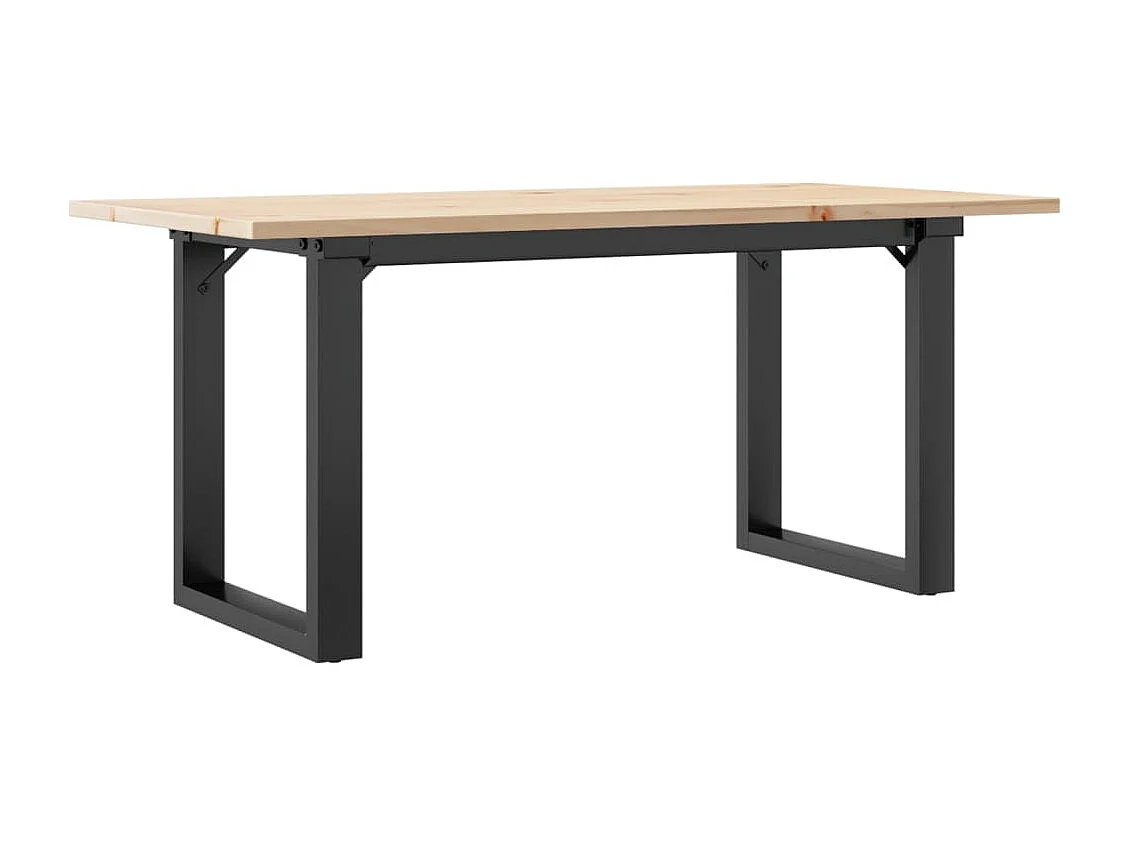 Mesa de centro marco O madera maciza pino y acero 100x50x45 cm