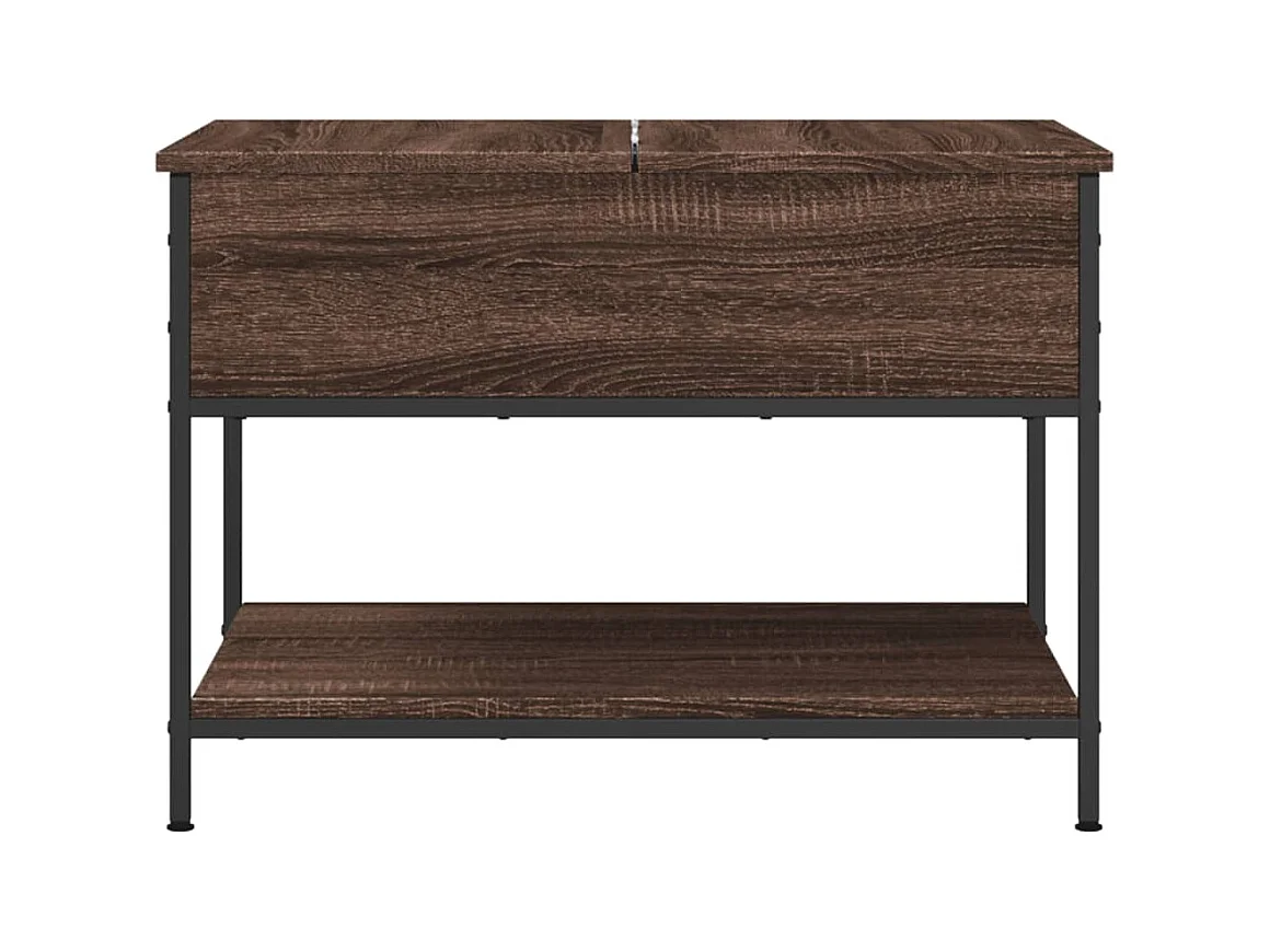Salontafel 70x50x50 cm bewerkt hout en metaal bruineikenkleur