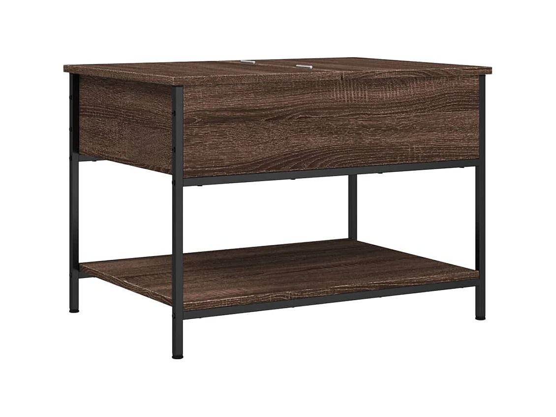 Salontafel 70x50x50 cm bewerkt hout en metaal bruineikenkleur