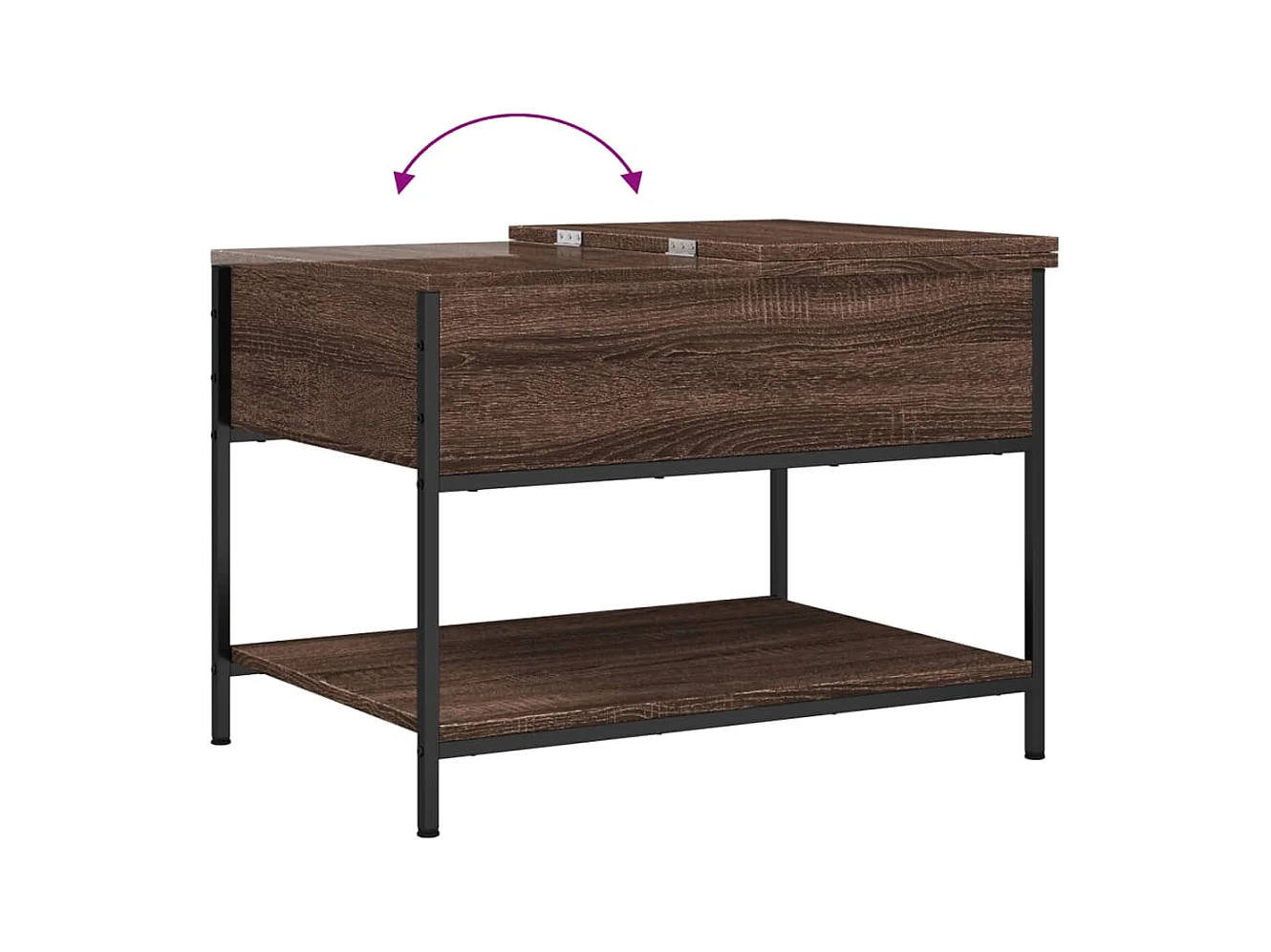 Salontafel 70x50x50 cm bewerkt hout en metaal bruineikenkleur