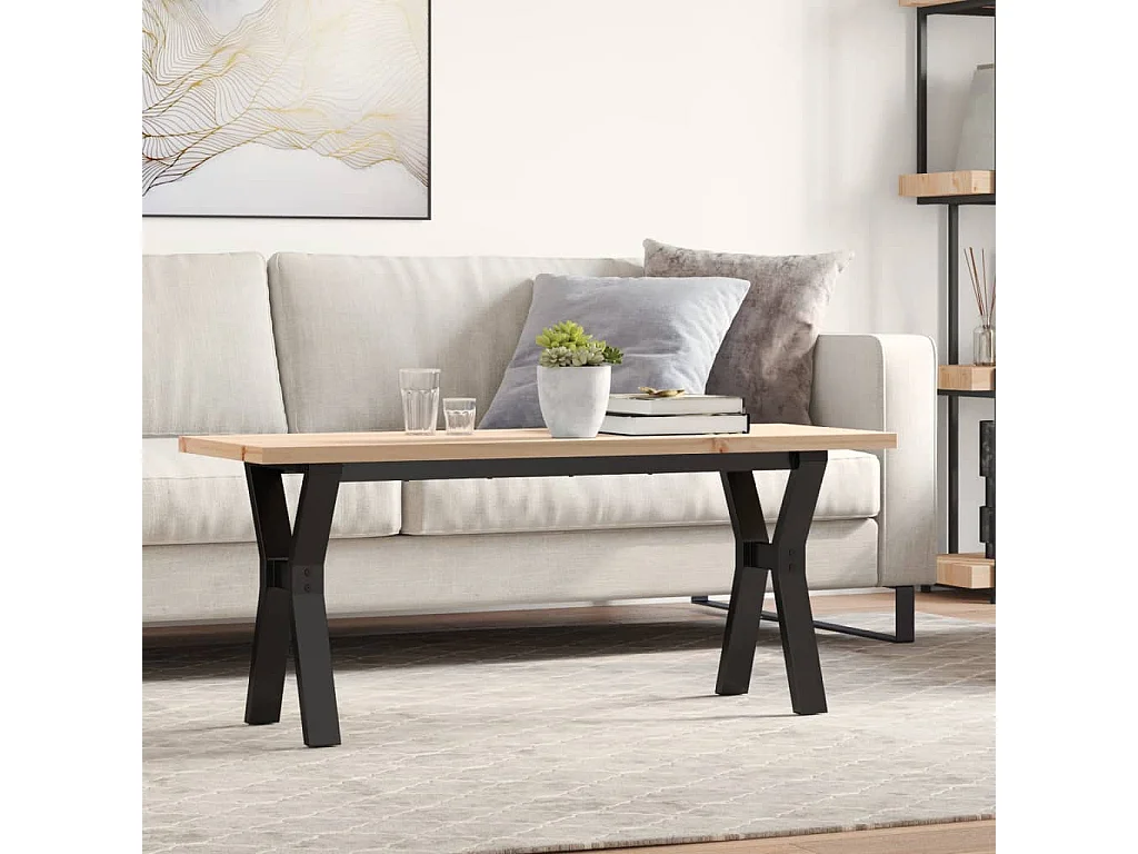 Salontafel Y-frame 110x40x45,5 cm grenenhout en staal