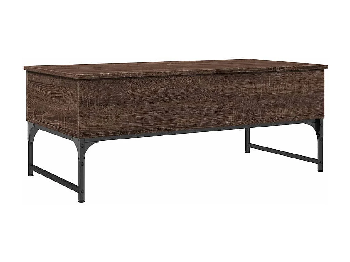 Salontafel 100x50x40 cm bewerkt hout en metaal bruin eikenkleur