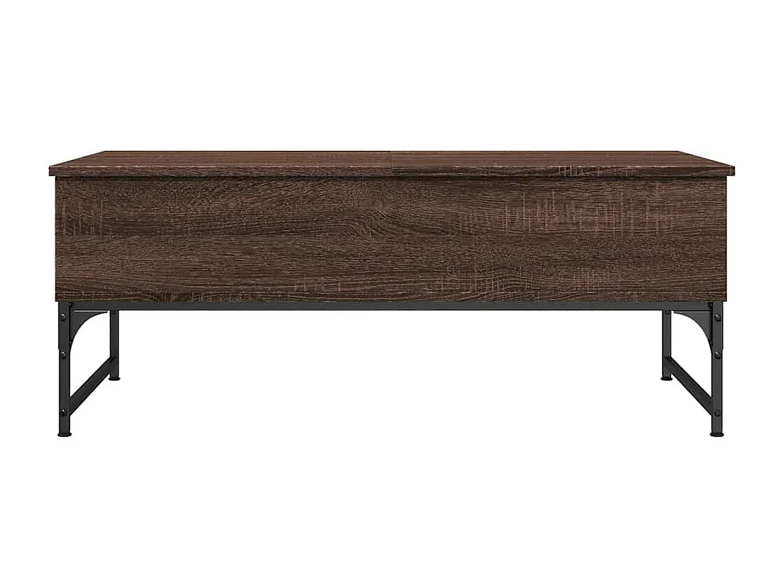 Couchtisch Braun Eichen-Optik 100x50x40 cm Holzwerkstoff Metall