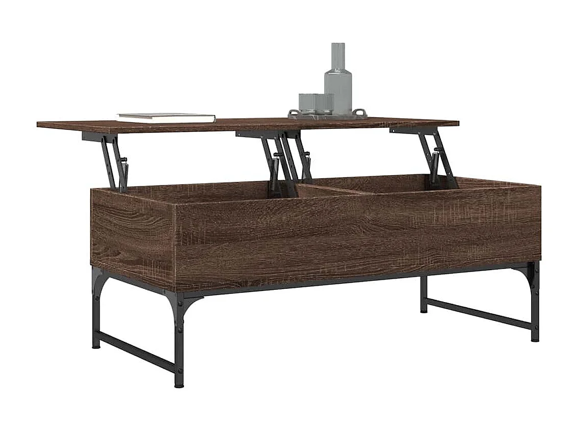 Mesa centro 100x50x40 cm deriv. madeira/metal carvalho castanho