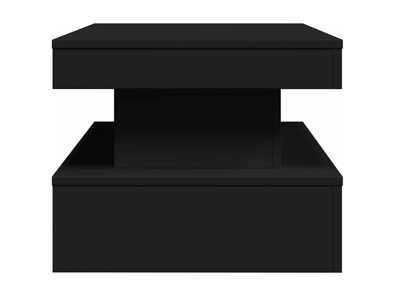 Mesa de centro com luzes LED 90x50x40 cm preto