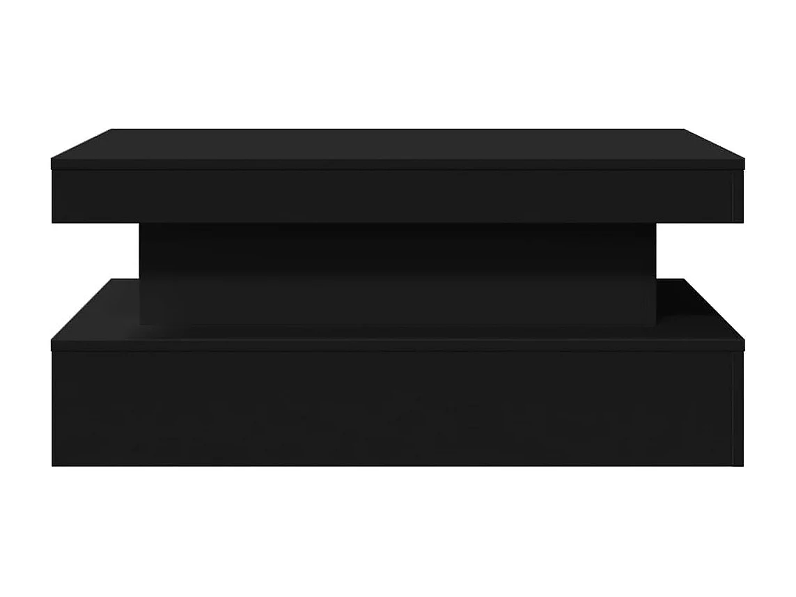 Table basse avec lumières LED noir 90x50x40 cm