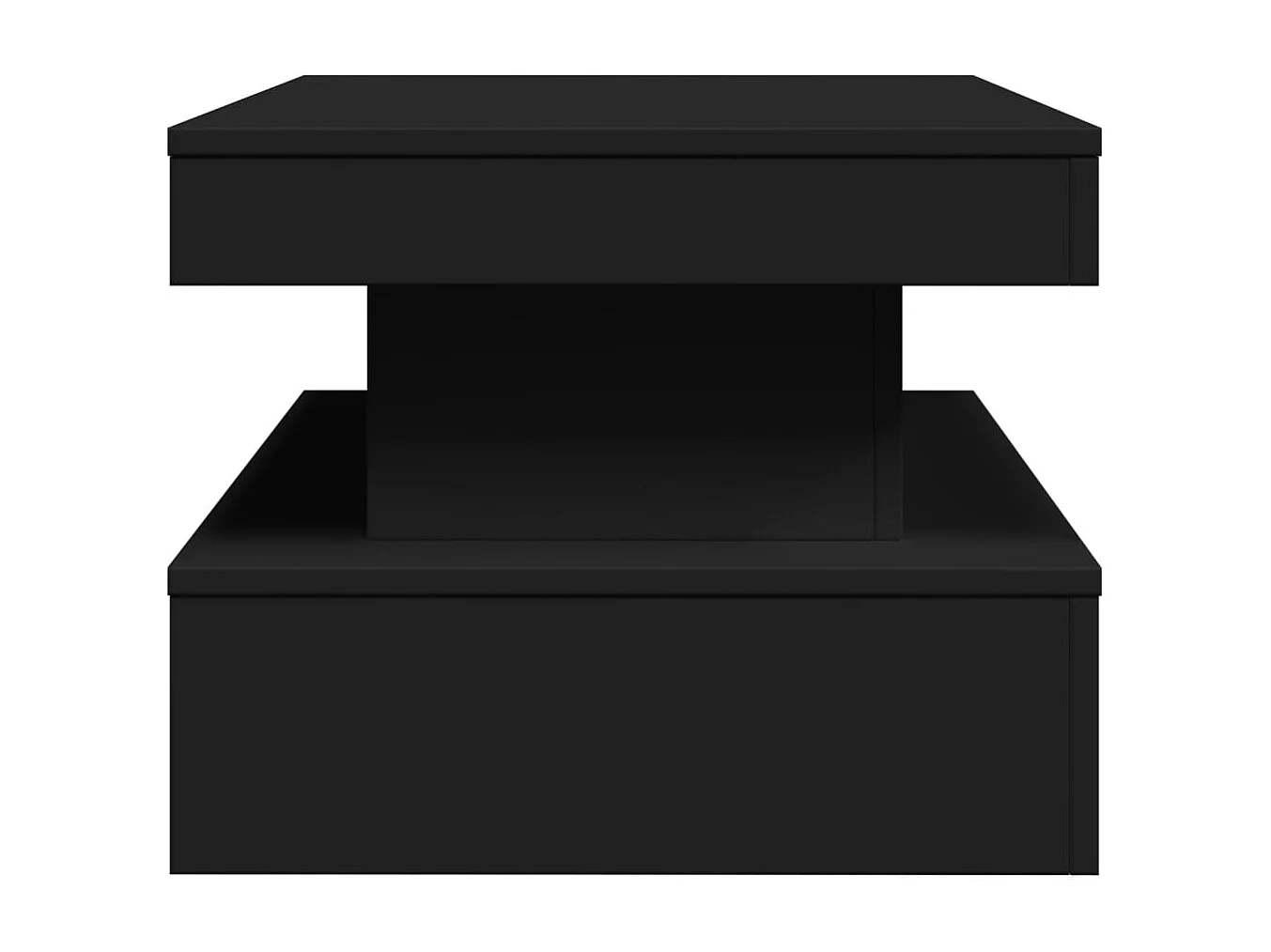 Table basse avec lumières LED noir 90x50x40 cm