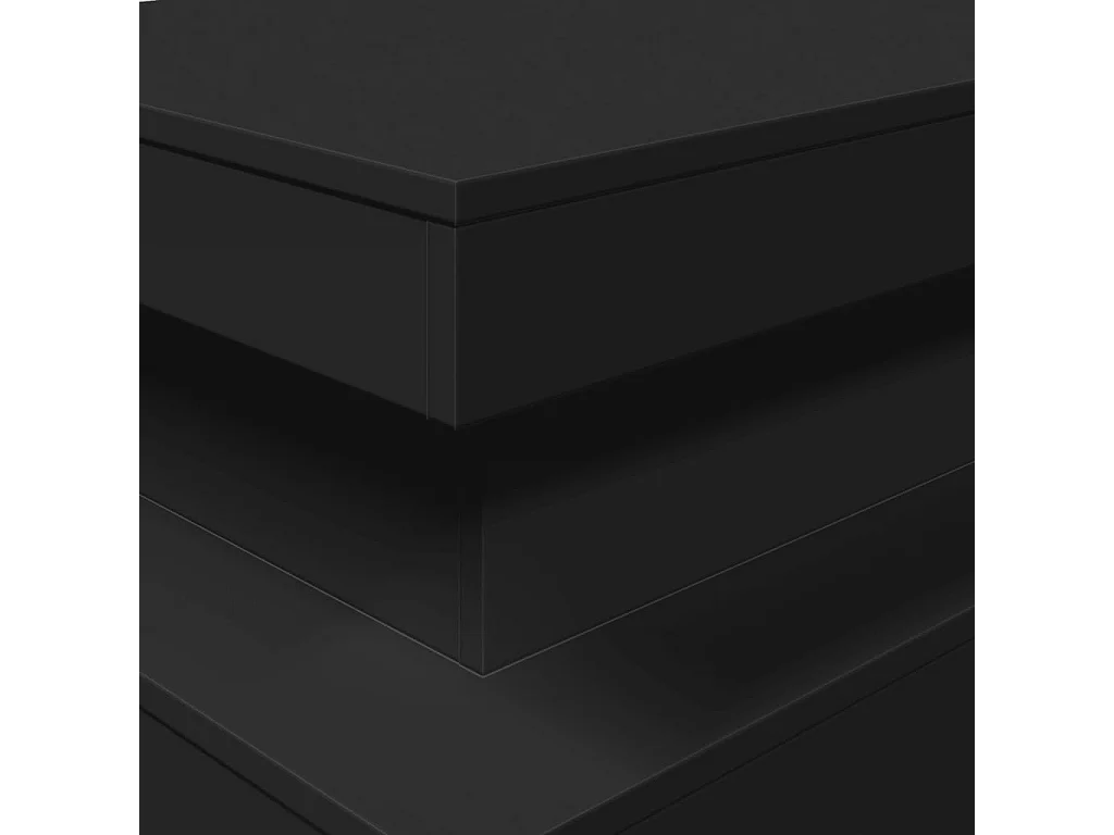 Table basse avec lumières LED noir 90x50x40 cm