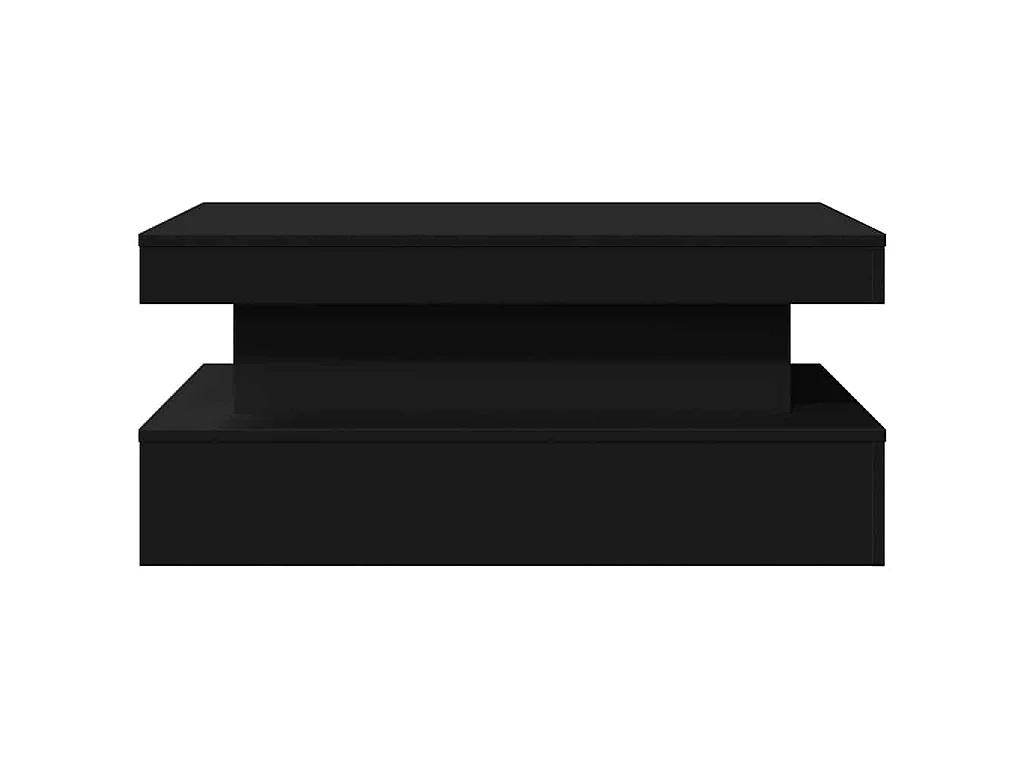 Tavolino da Soggiorno con Luci LED Nero 90x50x40 cm
