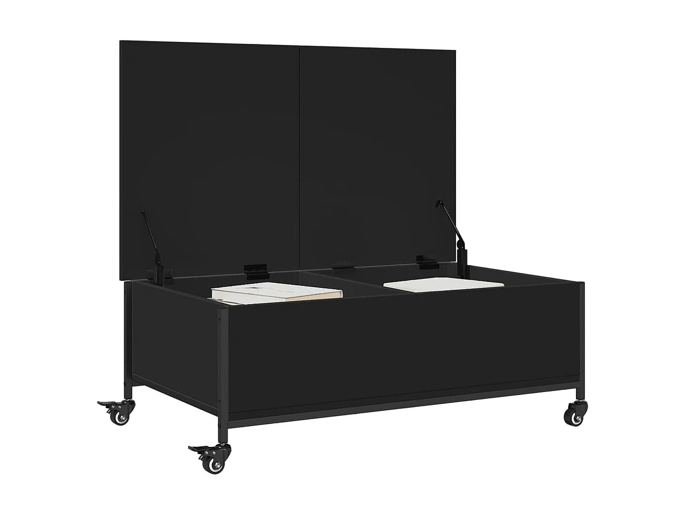 Mesa de centro c/ rodas 91x55x34 cm derivados de madeira preto