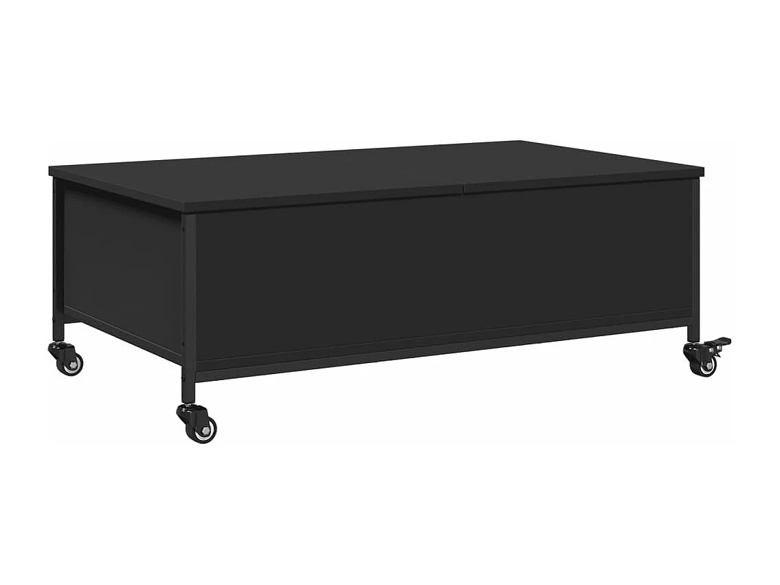 Mesa de centro c/ rodas 91x55x34 cm derivados de madeira preto