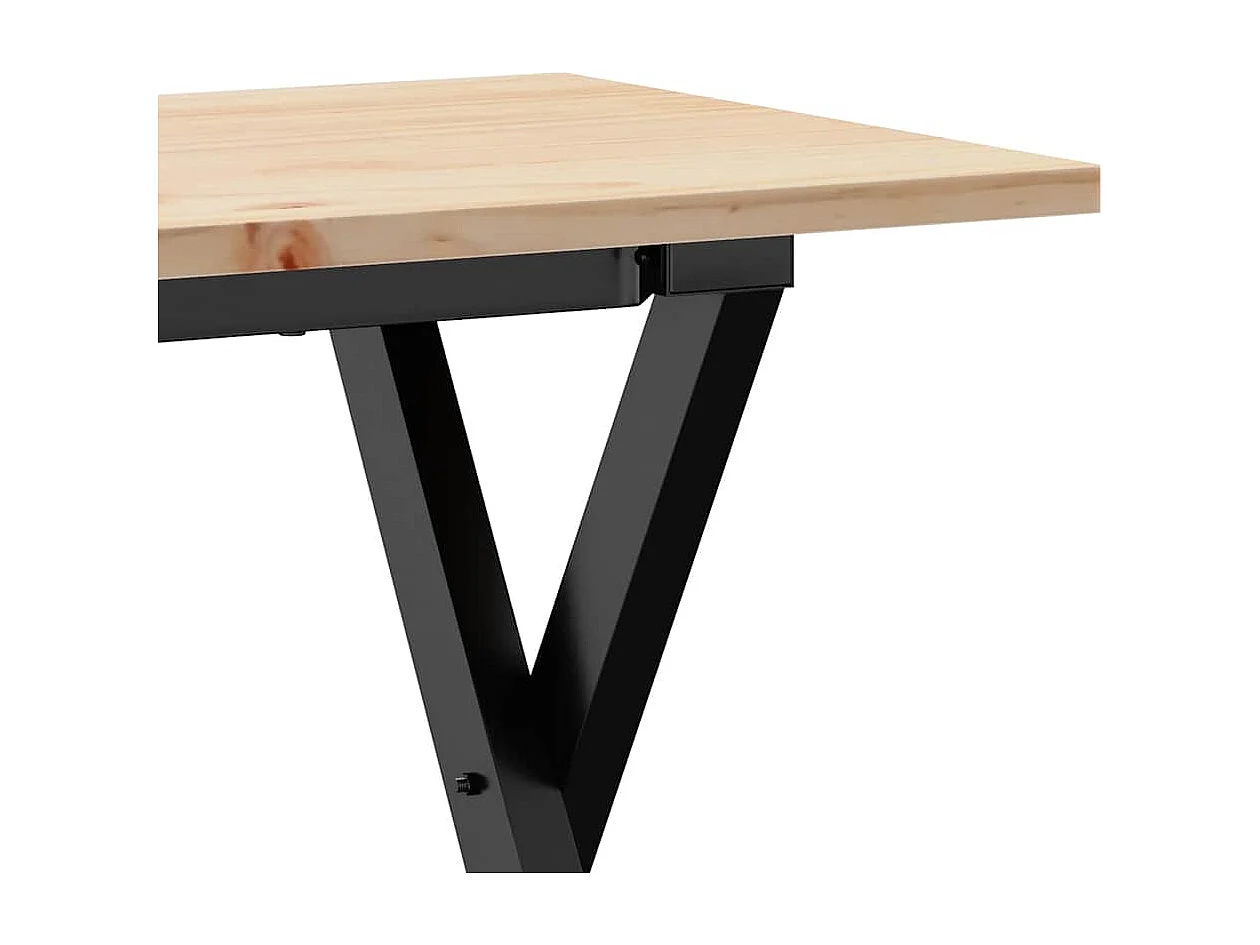 Couchtisch X-Gestell 110x40x45 cm Massivholz Kiefer & Stahl