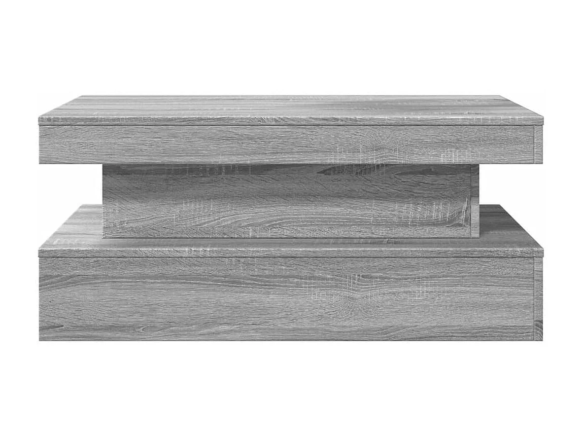 Mesa de centro com luzes LED 90x50x40 cm cinzento sonoma