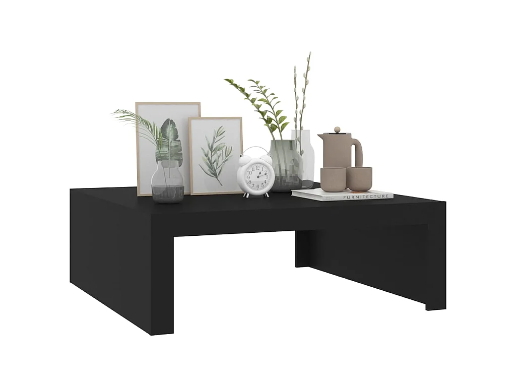 Table basse noir 100x100x35 cm bois d'ingénierie