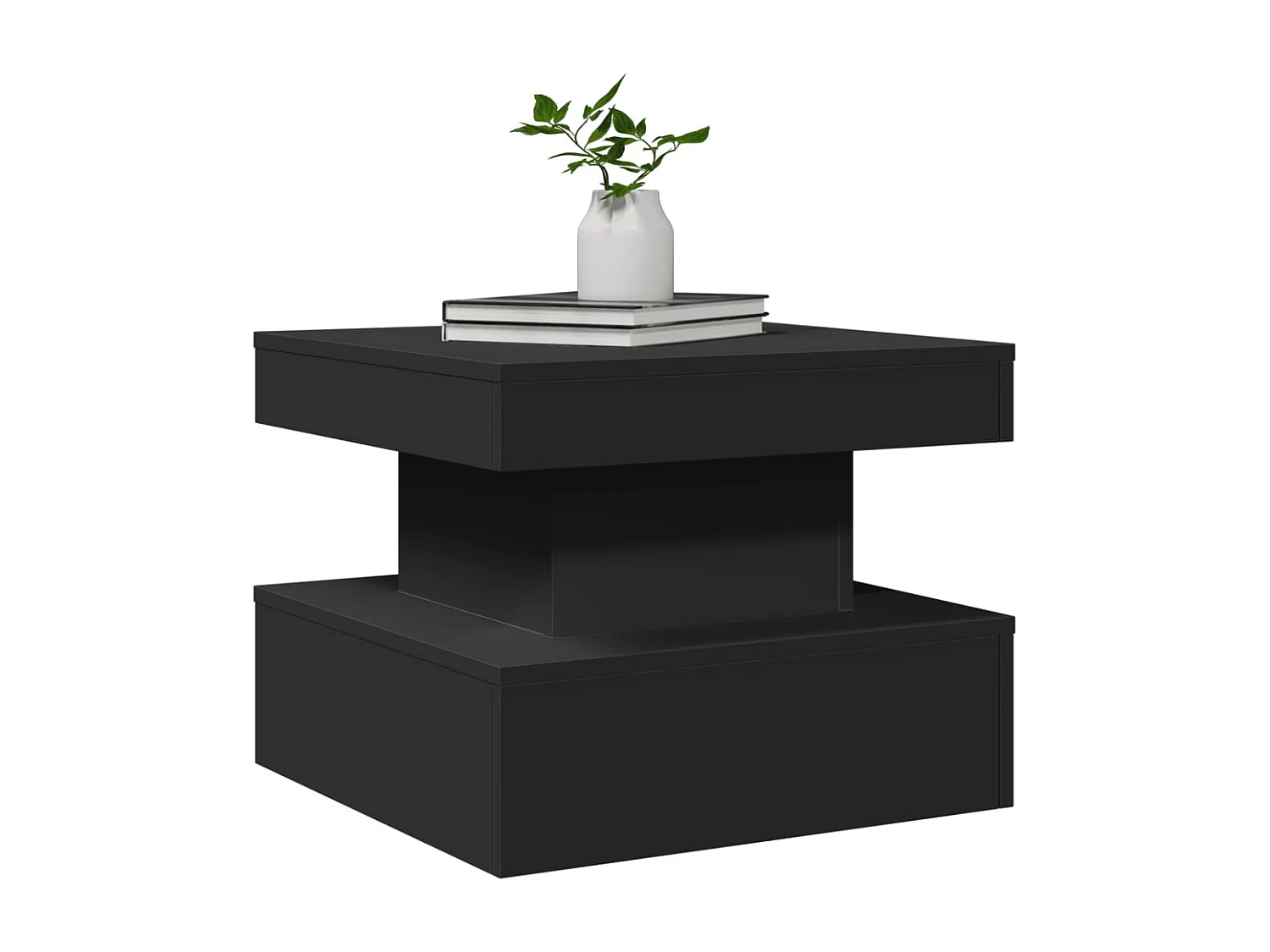 Mesa de centro com luzes LED 50x50x40 cm preto