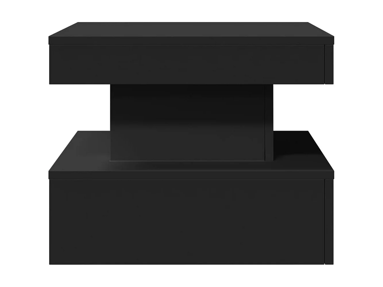 Table basse avec lumières LED noir 50x50x40 cm