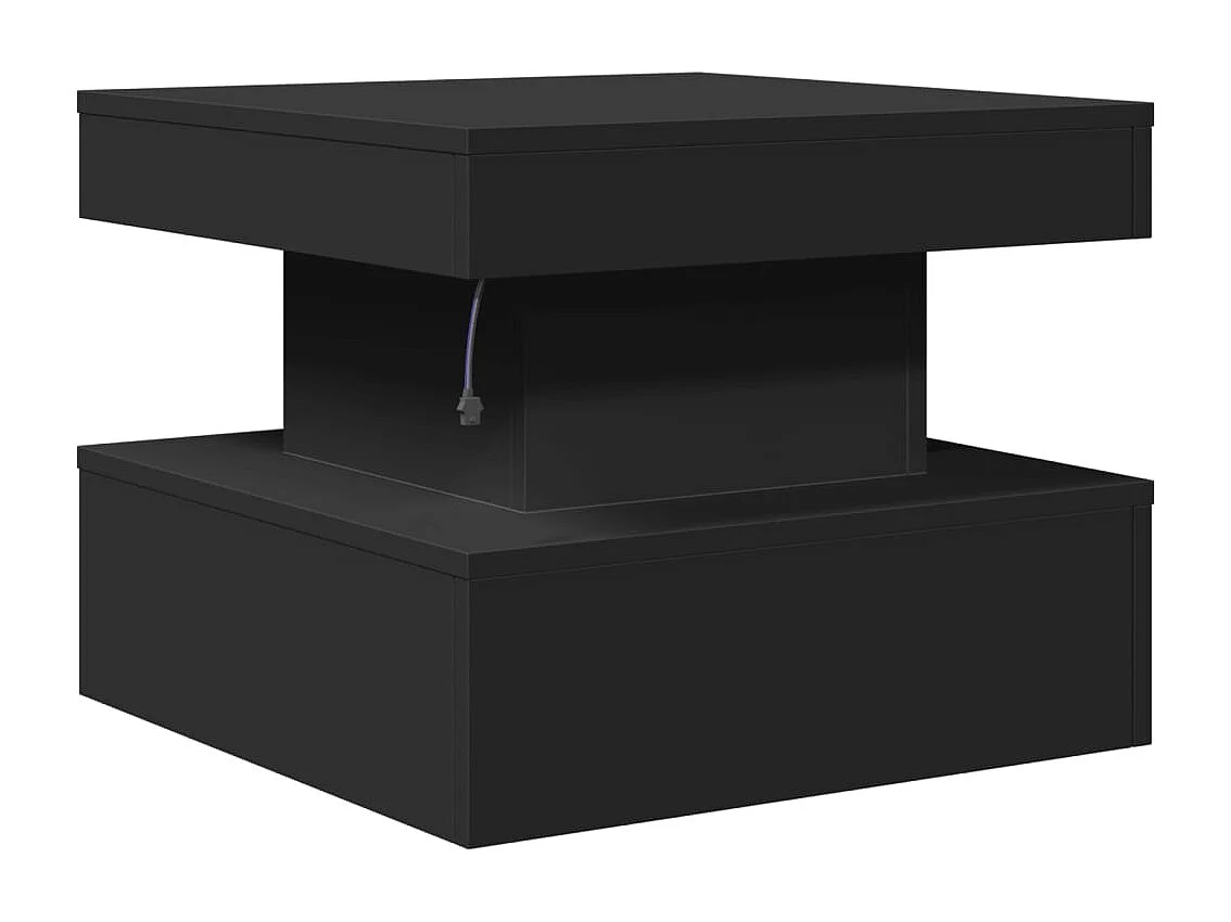 Tavolino da Salotto con Luci LED Nero 50x50x40 cm
