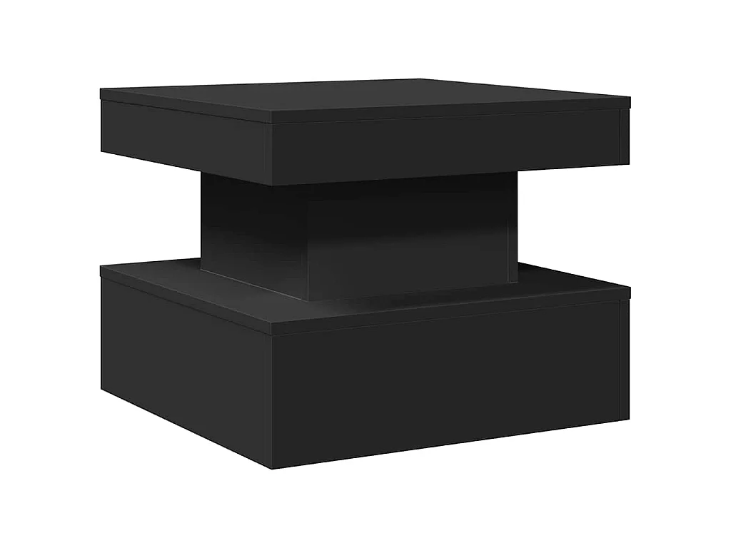 Mesa de centro con luces LED negro 50x50x40 cm