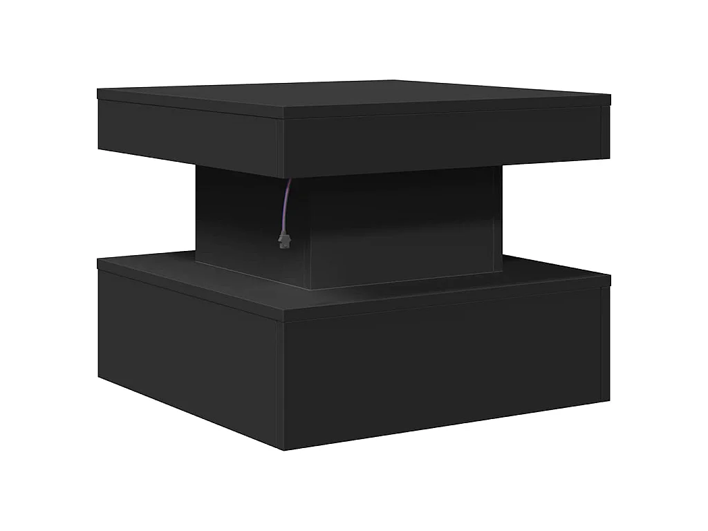Mesa de centro con luces LED negro 50x50x40 cm