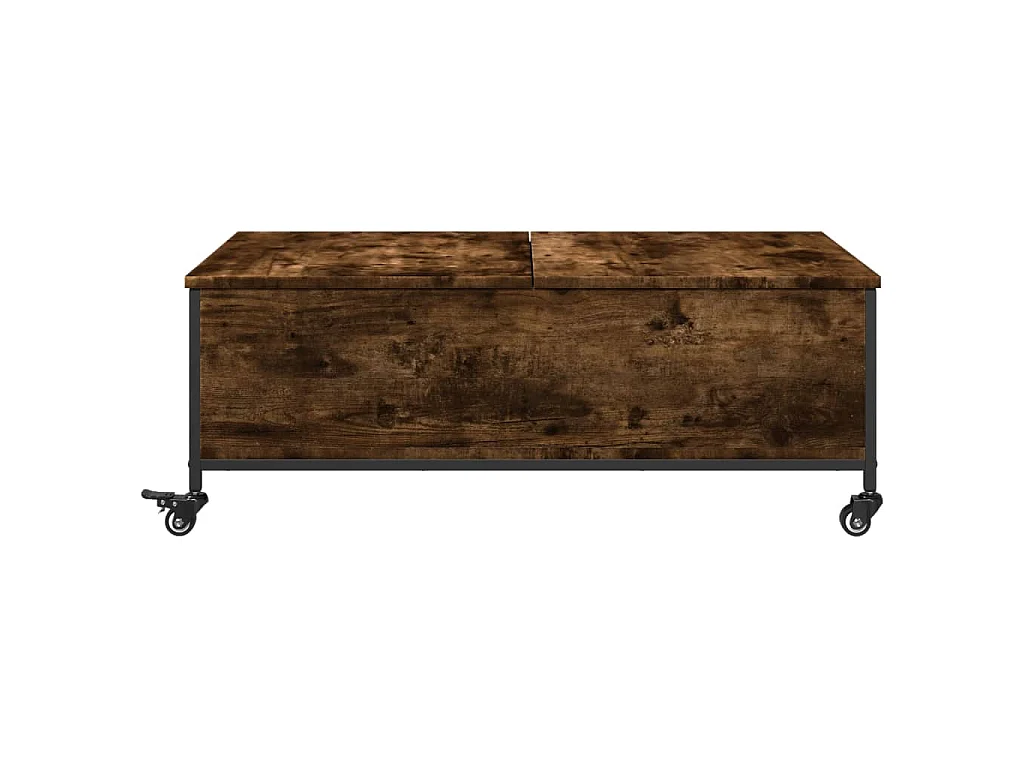 Couchtisch mit Rollen Räuchereiche 91x55x34 cm Holzwerkstoff