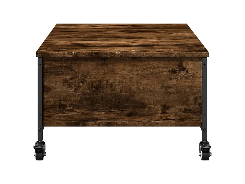 Couchtisch mit Rollen Räuchereiche 91x55x34 cm Holzwerkstoff