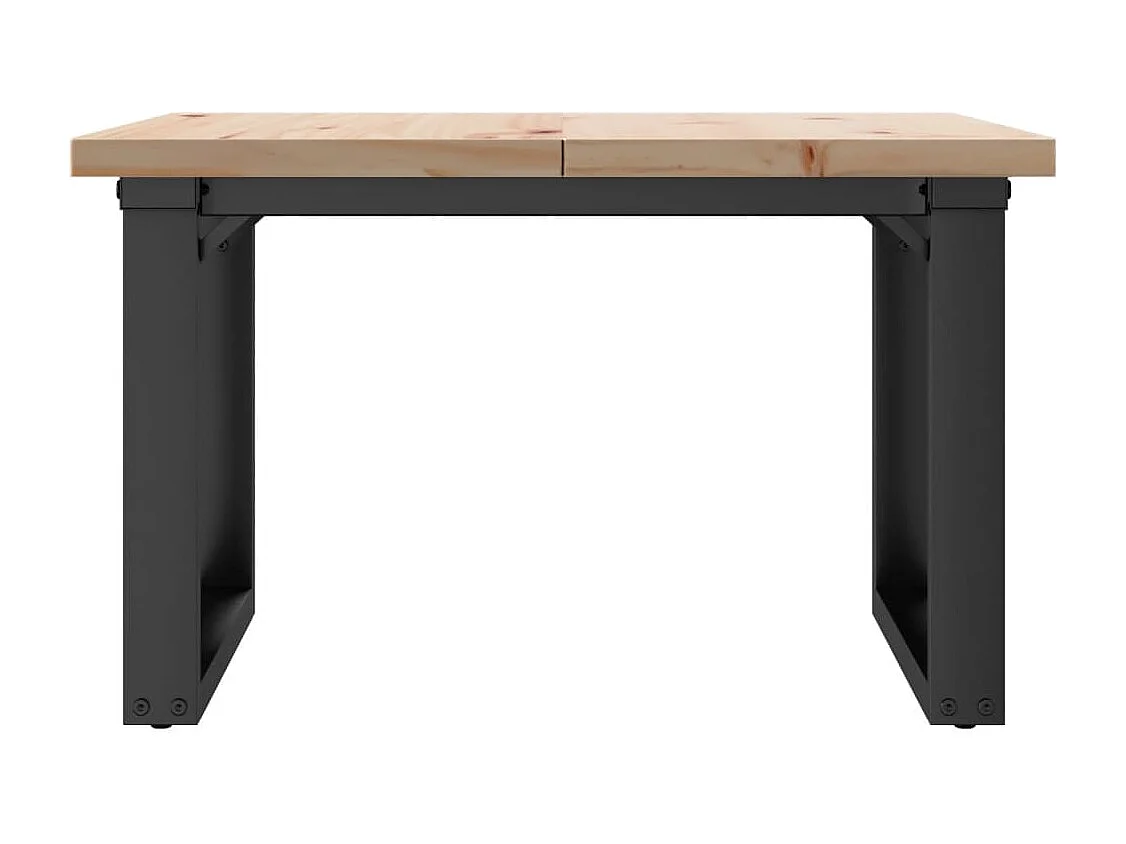 Table basse cadre en O 70x70x40,5cm bois de pin massif et acier