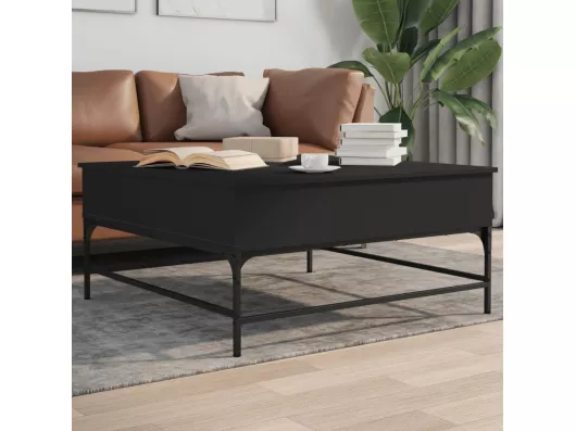 Kauf Unique Couchtisch Schwarz 95x95x45 cm Holzwerkstoff und Metall