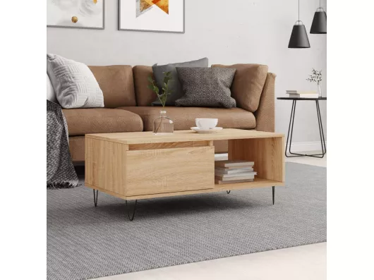 Kauf Unique Couchtisch Sonoma-Eiche 90x50x36,5 cm Holzwerkstoff