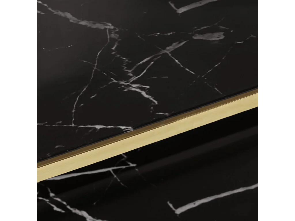 Salontafel roestvrijstaal en gehard glas goudkleurig