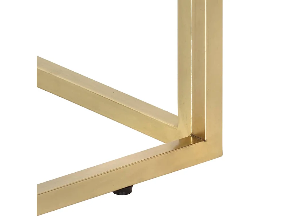 Table basse doré acier inoxydable et verre trempé