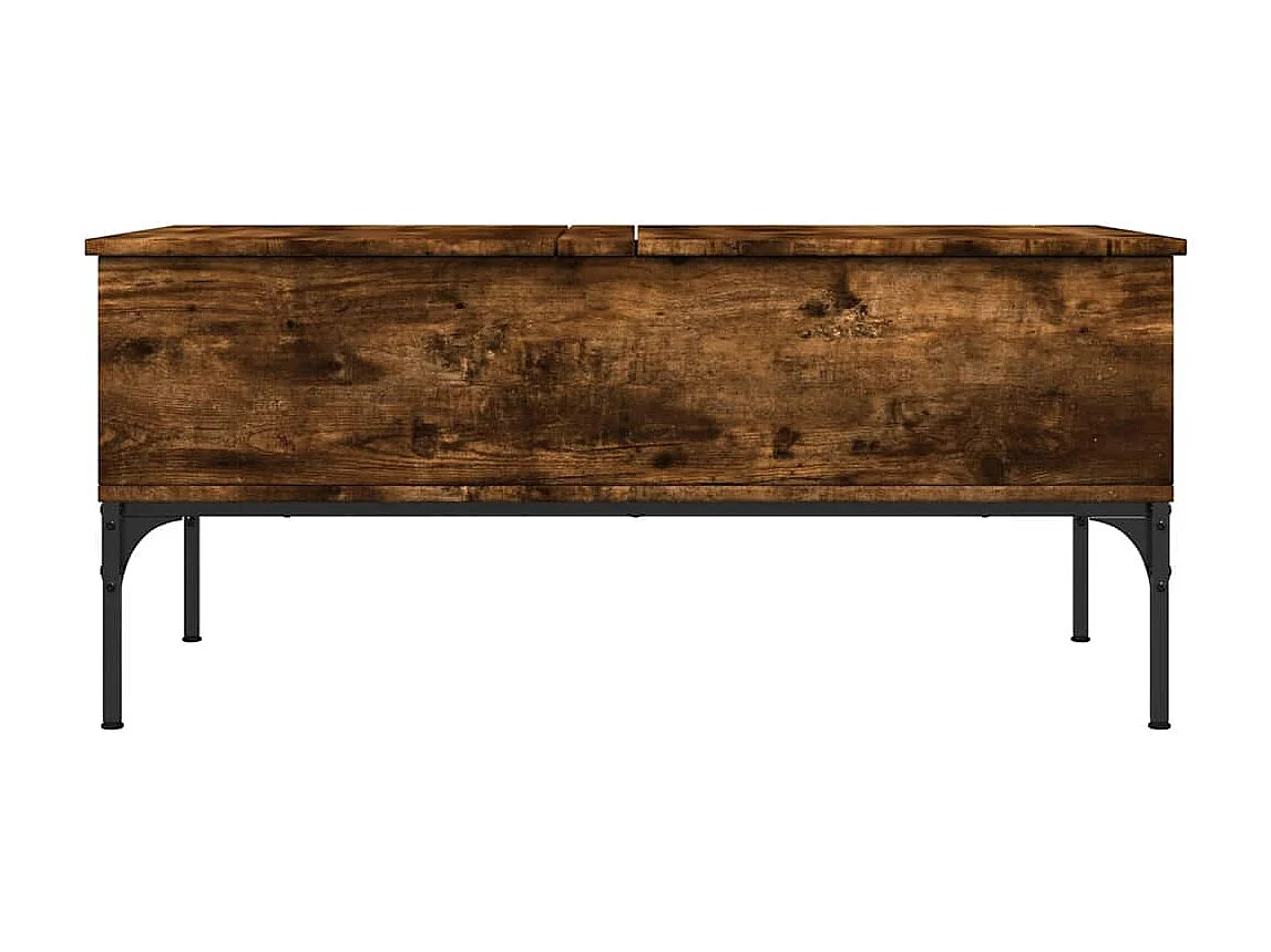 Couchtisch Räuchereiche 100x50x45 cm Holzwerkstoff und Metall