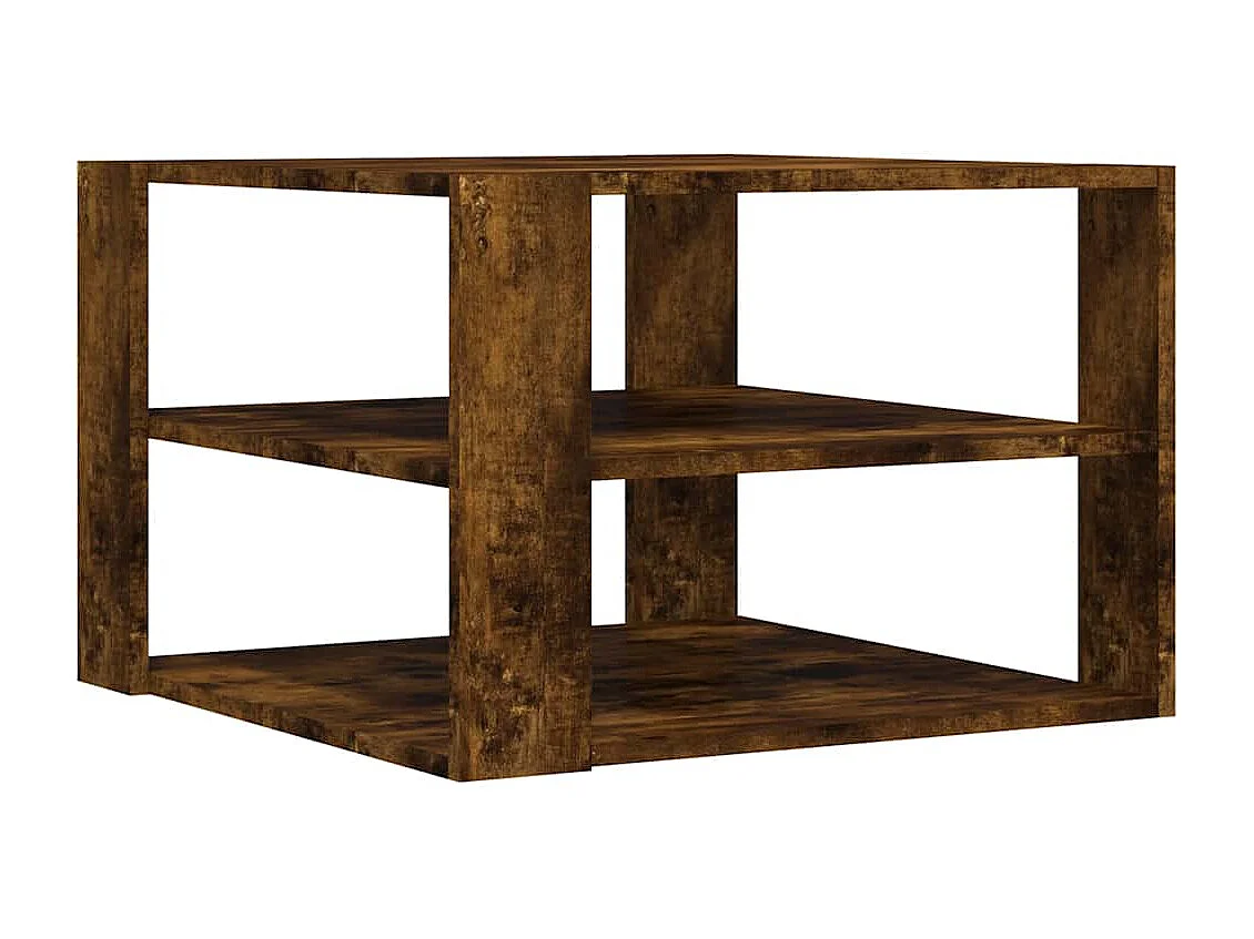 Table basse chêne fumé 58x58x40 cm bois d'ingénierie