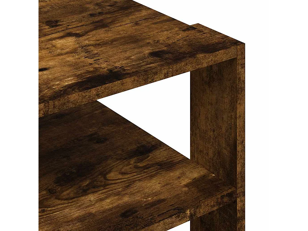 Table basse chêne fumé 58x58x40 cm bois d'ingénierie