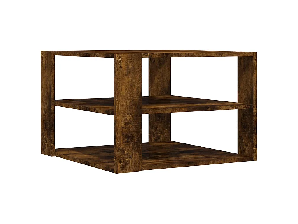 Tavolino Salotto Rovere Fumo 58x58x40 cm Legno Multistrato
