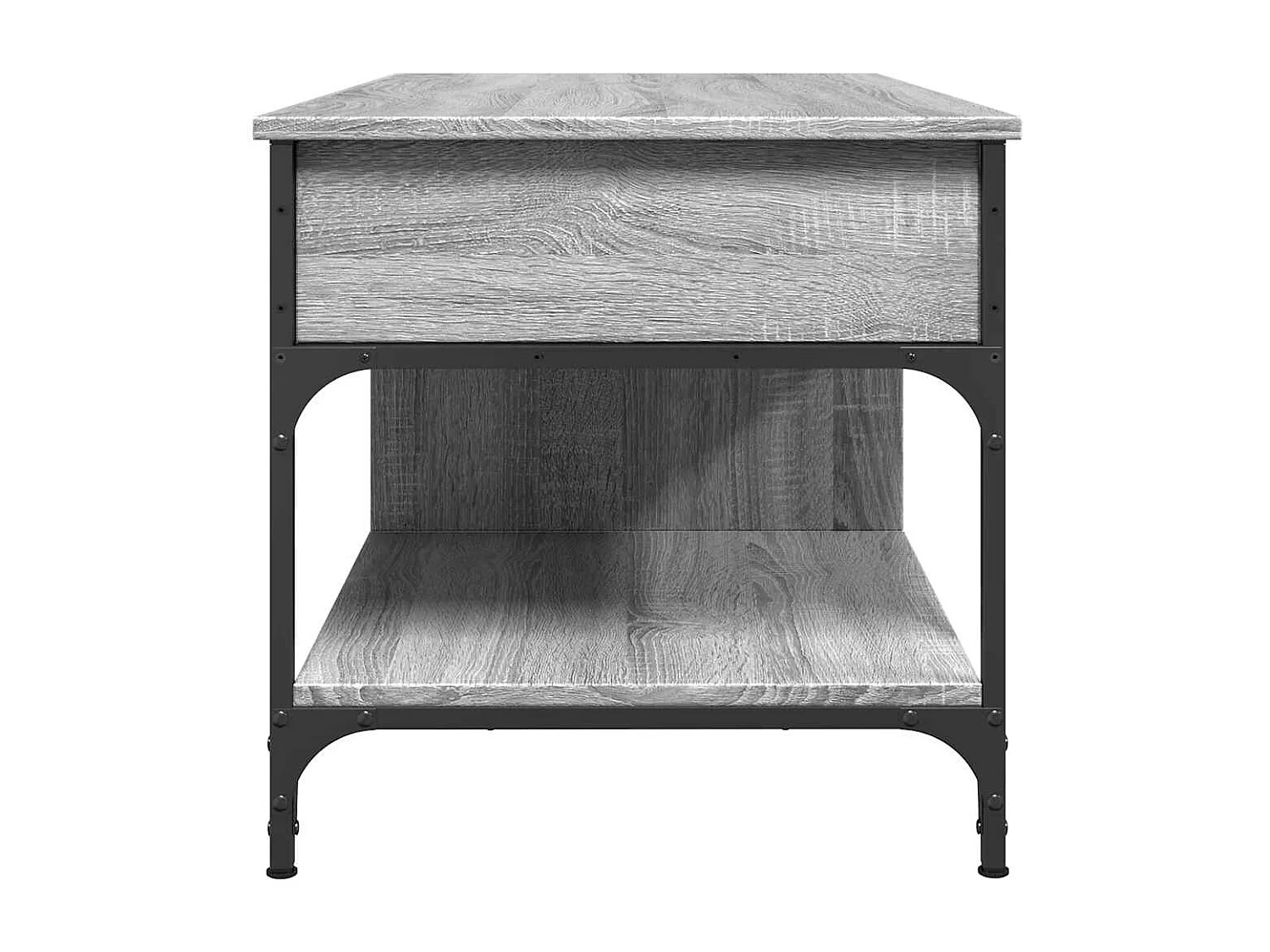 Table basse sonoma gris 100x50x50 cm bois d'ingénierie et métal