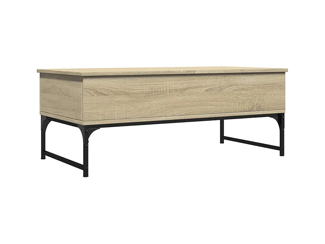 Table basse chêne sonoma 100x50x40cm bois d'ingénierie et métal