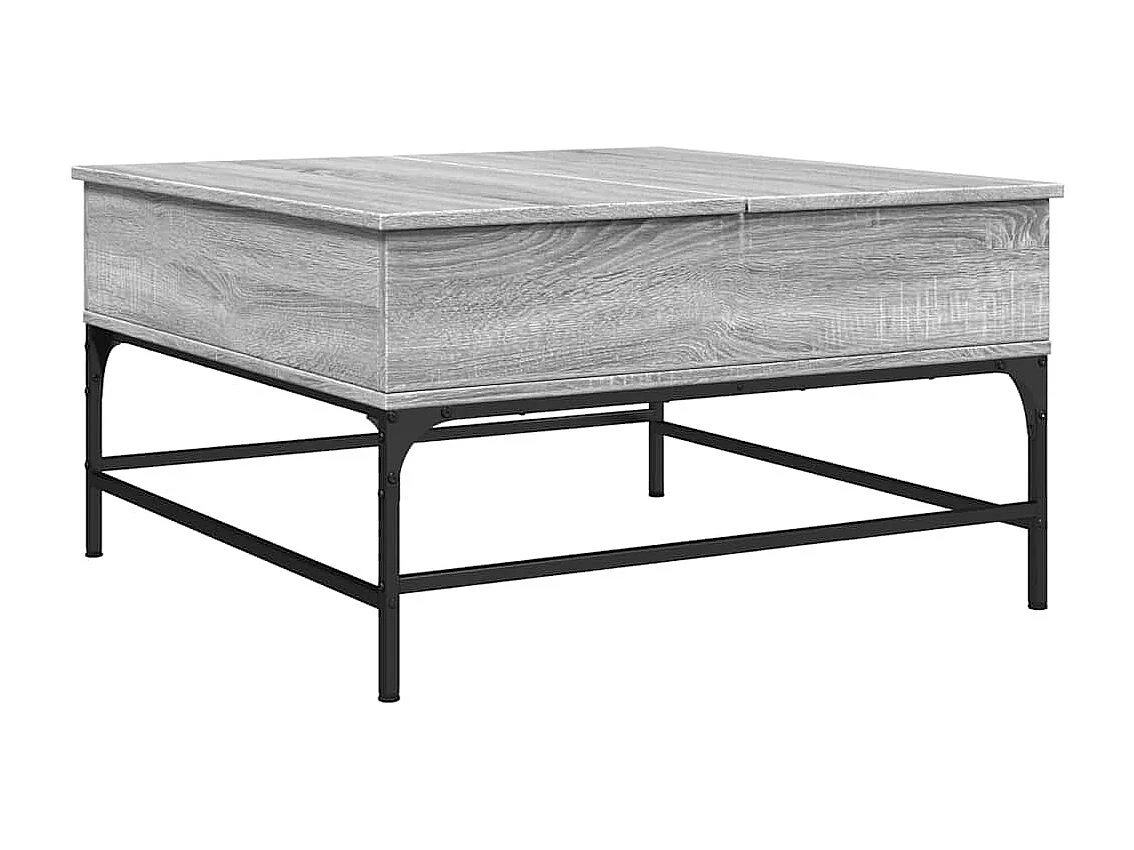 Tavolino Salotto Grigio Sonoma 80x80x45 cm Multistrato Metallo