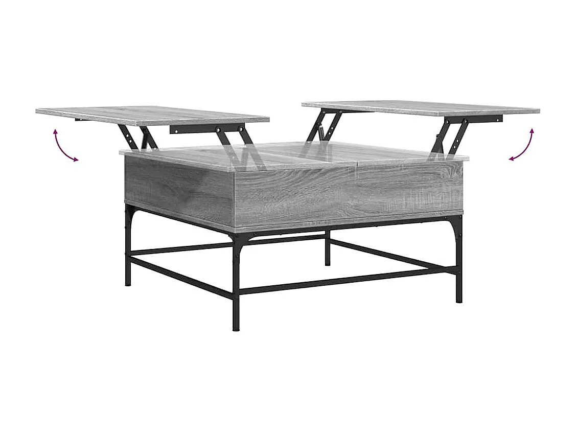 Tavolino Salotto Grigio Sonoma 80x80x45 cm Multistrato Metallo