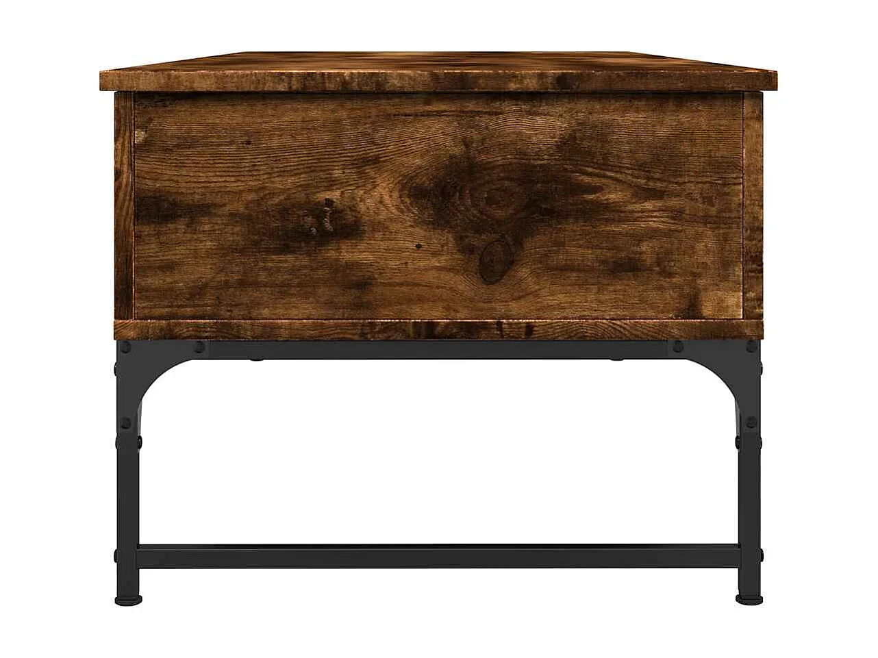 Table basse chêne fumé 100x50x40 cm bois d'ingénierie et métal