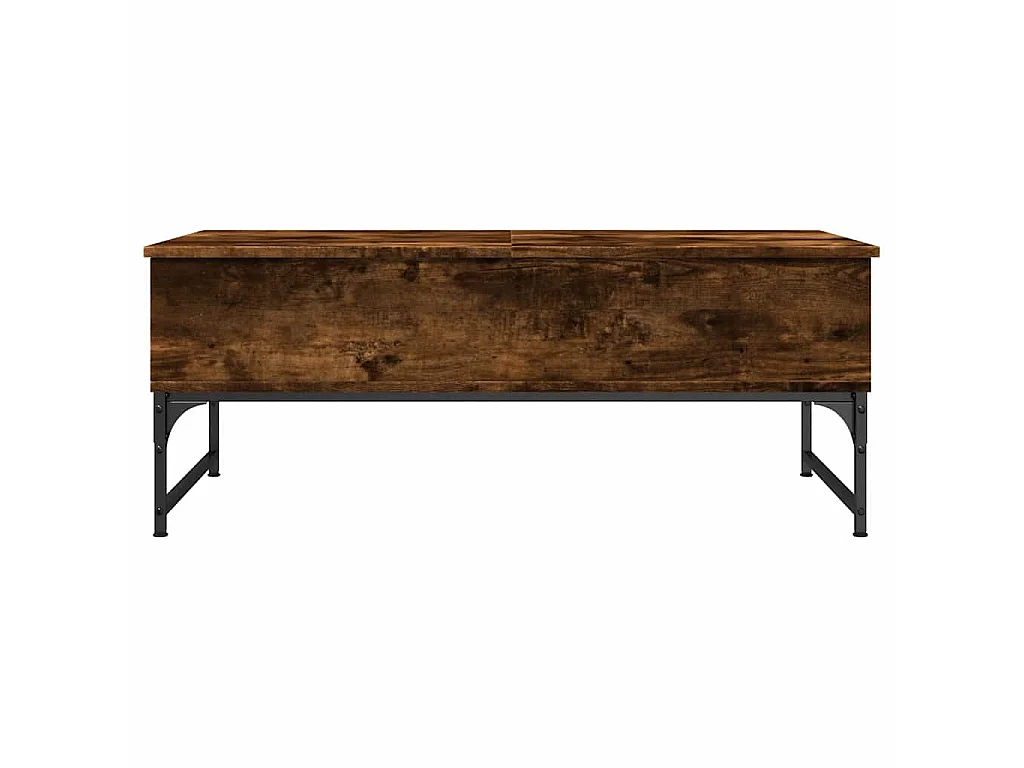 Table basse chêne fumé 100x50x40 cm bois d'ingénierie et métal