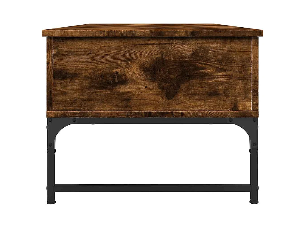 Table basse chêne fumé 100x50x40 cm bois d'ingénierie et métal