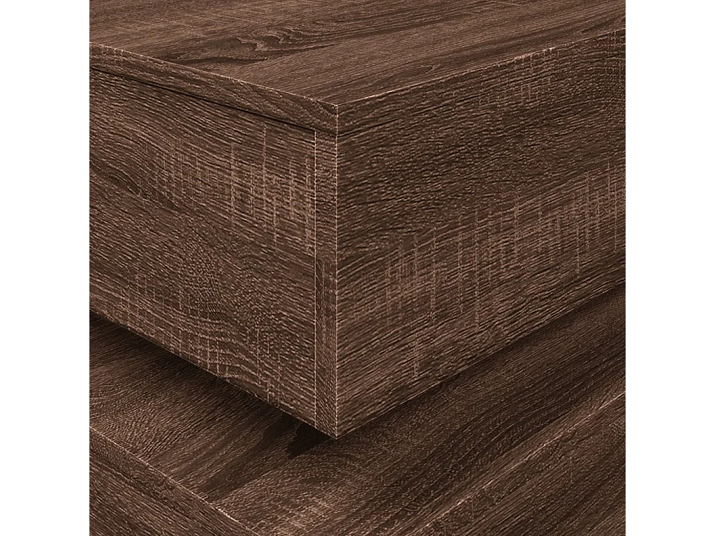Table basse avec lumières LED chêne marron 90x50x40 cm