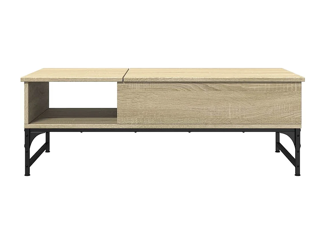 Table basse chêne sonoma 100x50x35cm bois d'ingénierie et métal