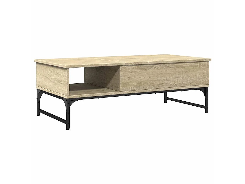 Table basse chêne sonoma 100x50x35cm bois d'ingénierie et métal